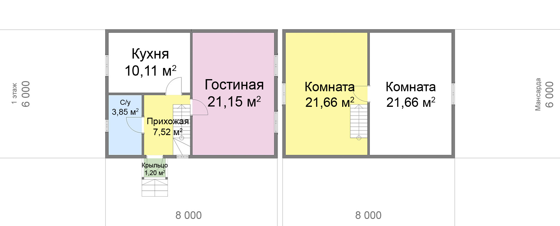 Проект дачного дома 6 х 8 м. | КАРКАСНЫЕ ДОМА